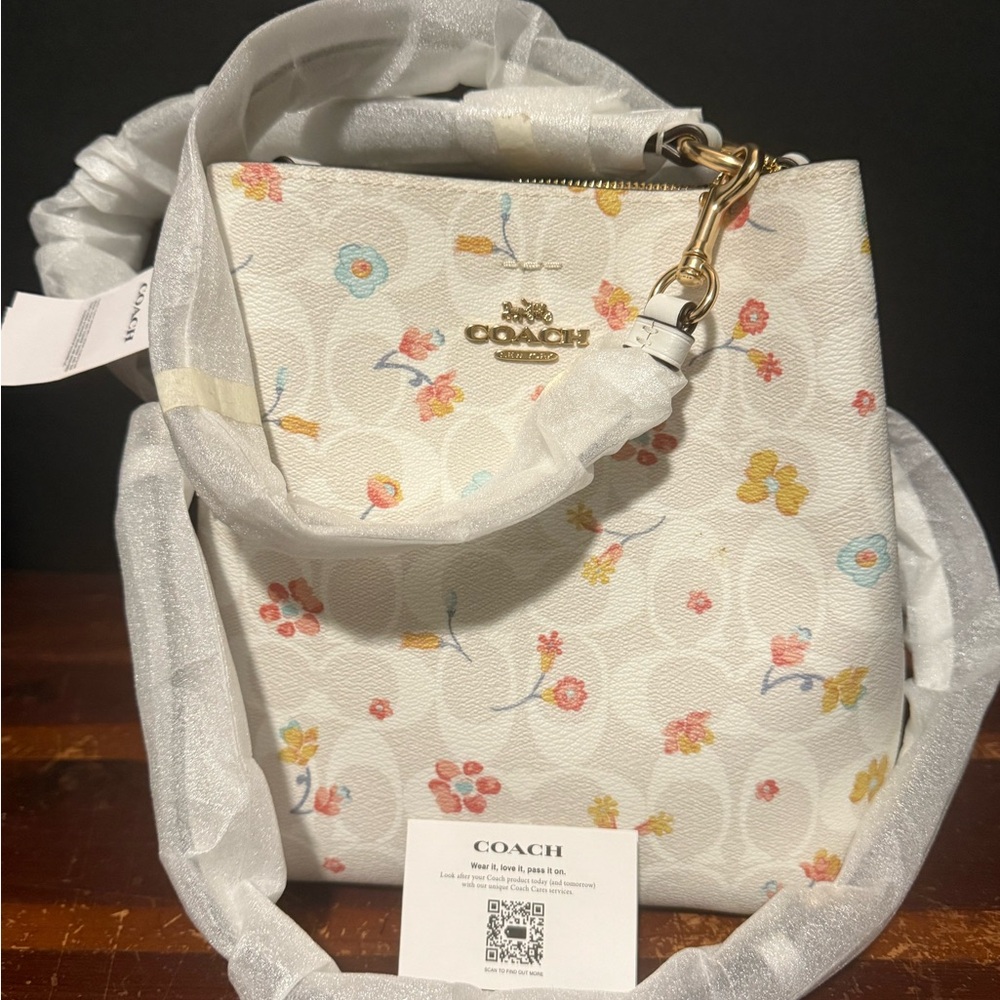 Coach Cream Floral Shoulder Bag